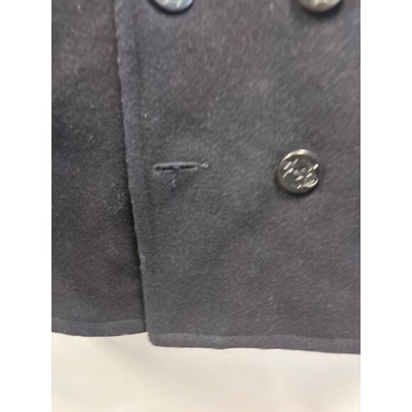 Vintage Fox Knapp Mens Wool Peacoat Large Navy Double-Breasted 36 - Picture 3 of 11